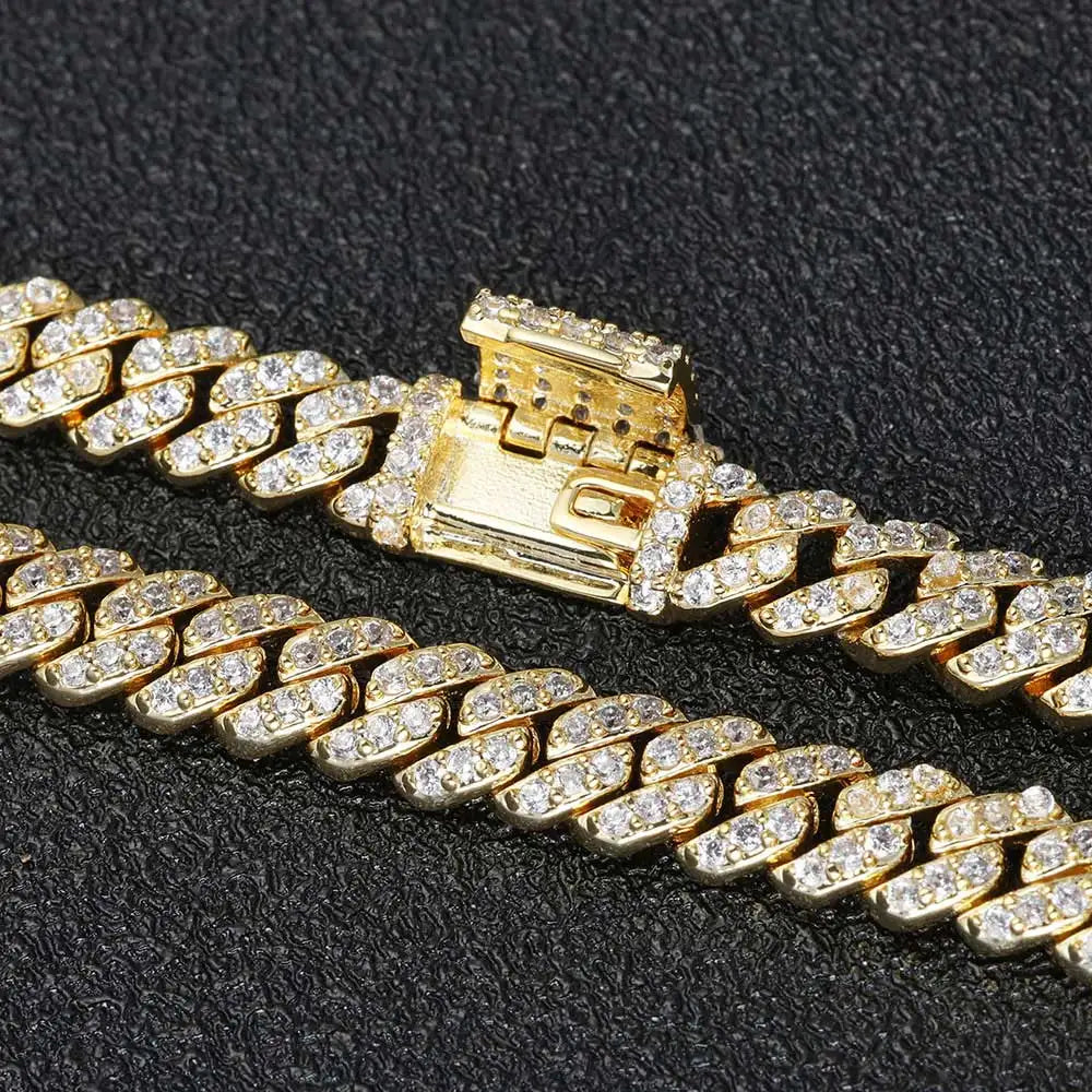 Luxury Iced Out Moissanite Cuban Bracelet / 6MM Silver Link