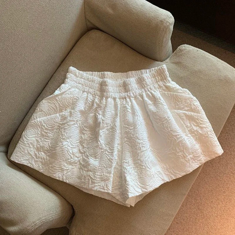 Elastic Waist Jacquard Shorts