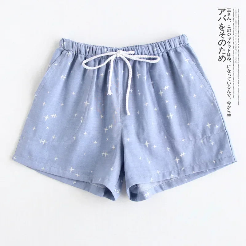 Couples Cotton Gauze Lounge Shorts
