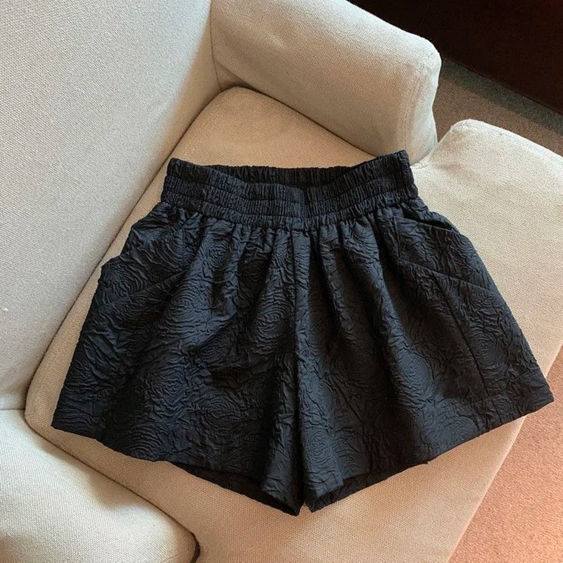 Elastic Waist Jacquard Shorts