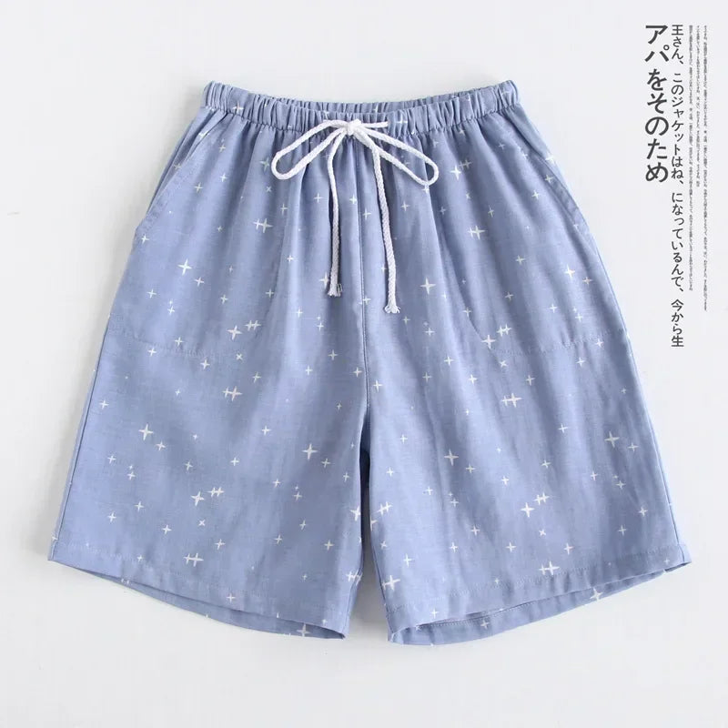 Couples Cotton Gauze Lounge Shorts