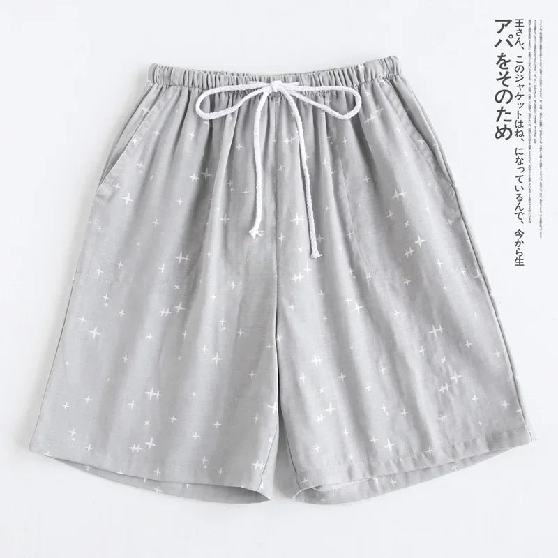 Couples Cotton Gauze Lounge Shorts