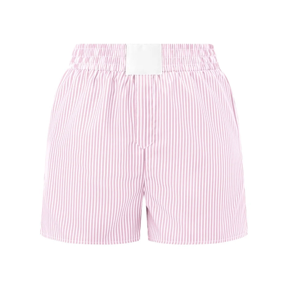 Women’s Striped High-Waist Lounge Shorts