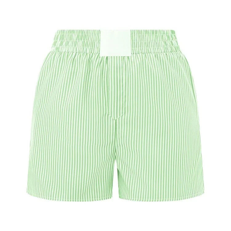 Women’s Striped High-Waist Lounge Shorts