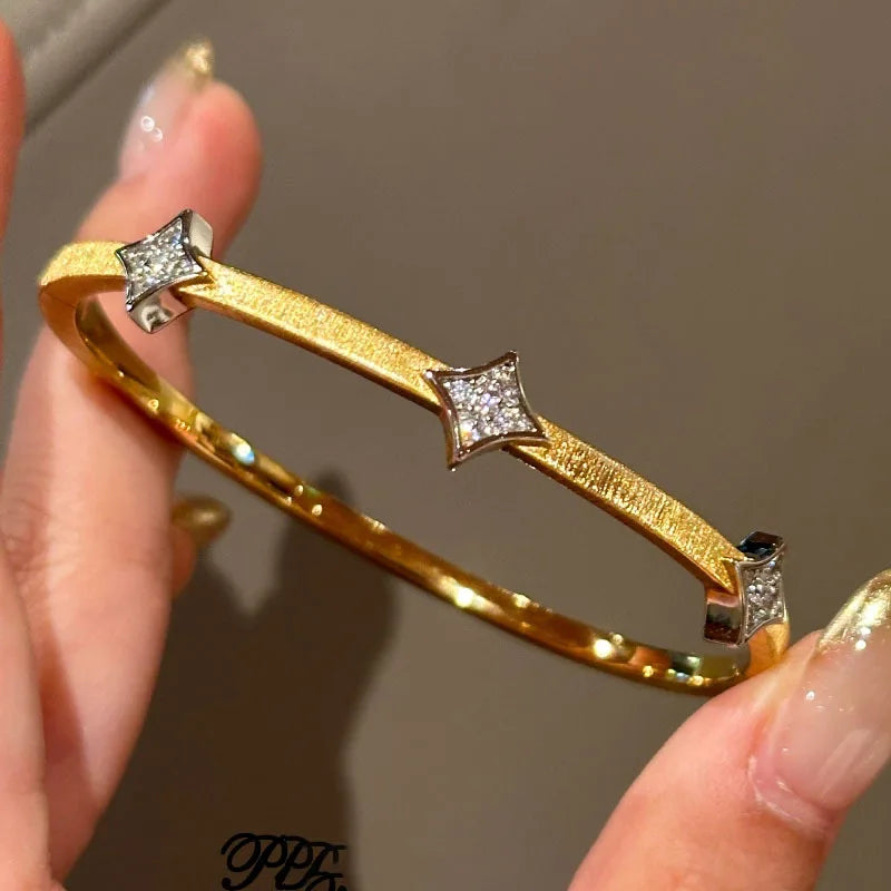 925 Sterling Silver Bracelet for Women with Geometric Diamond Design