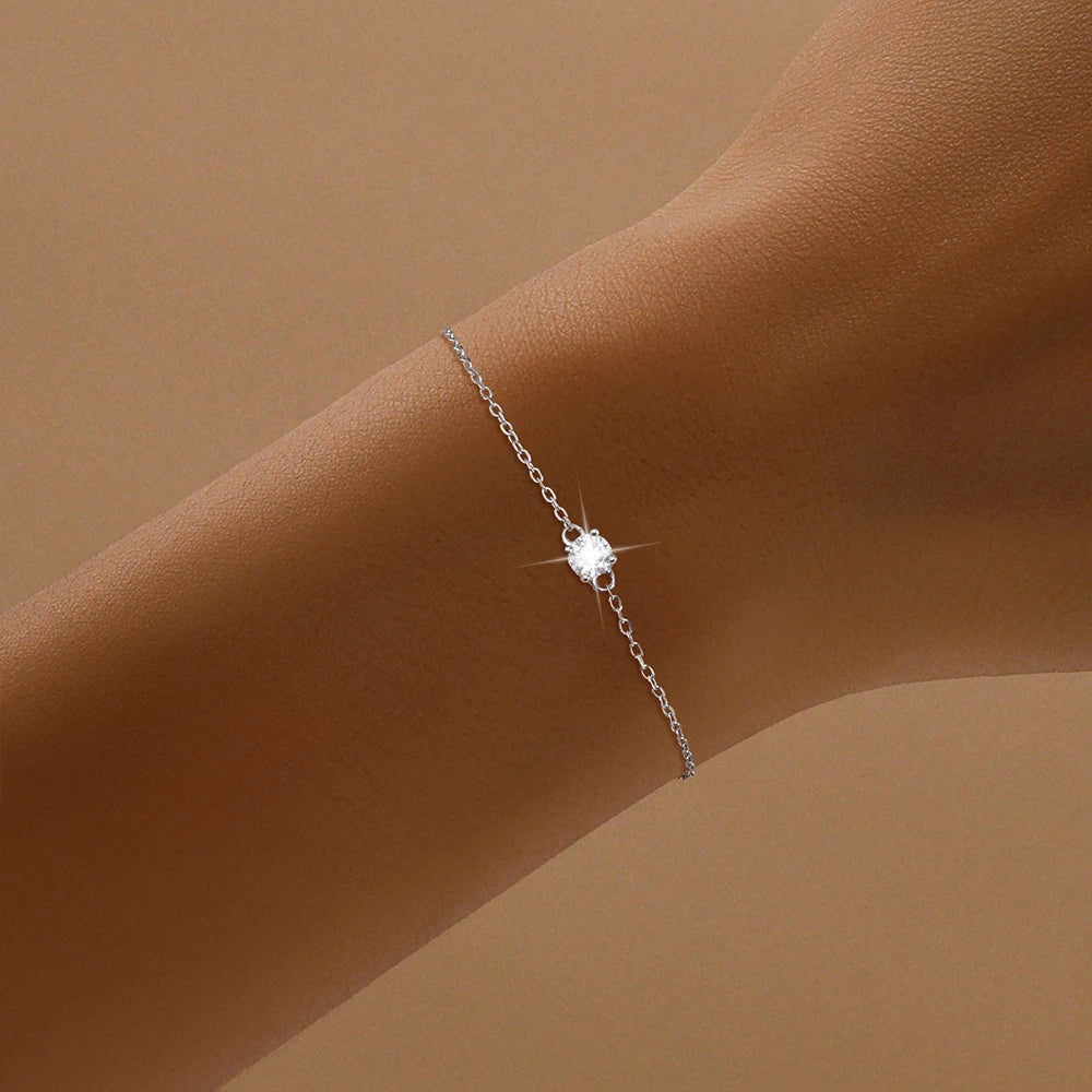 925 Sterling Silver Moissanite Red Rope Bracelet