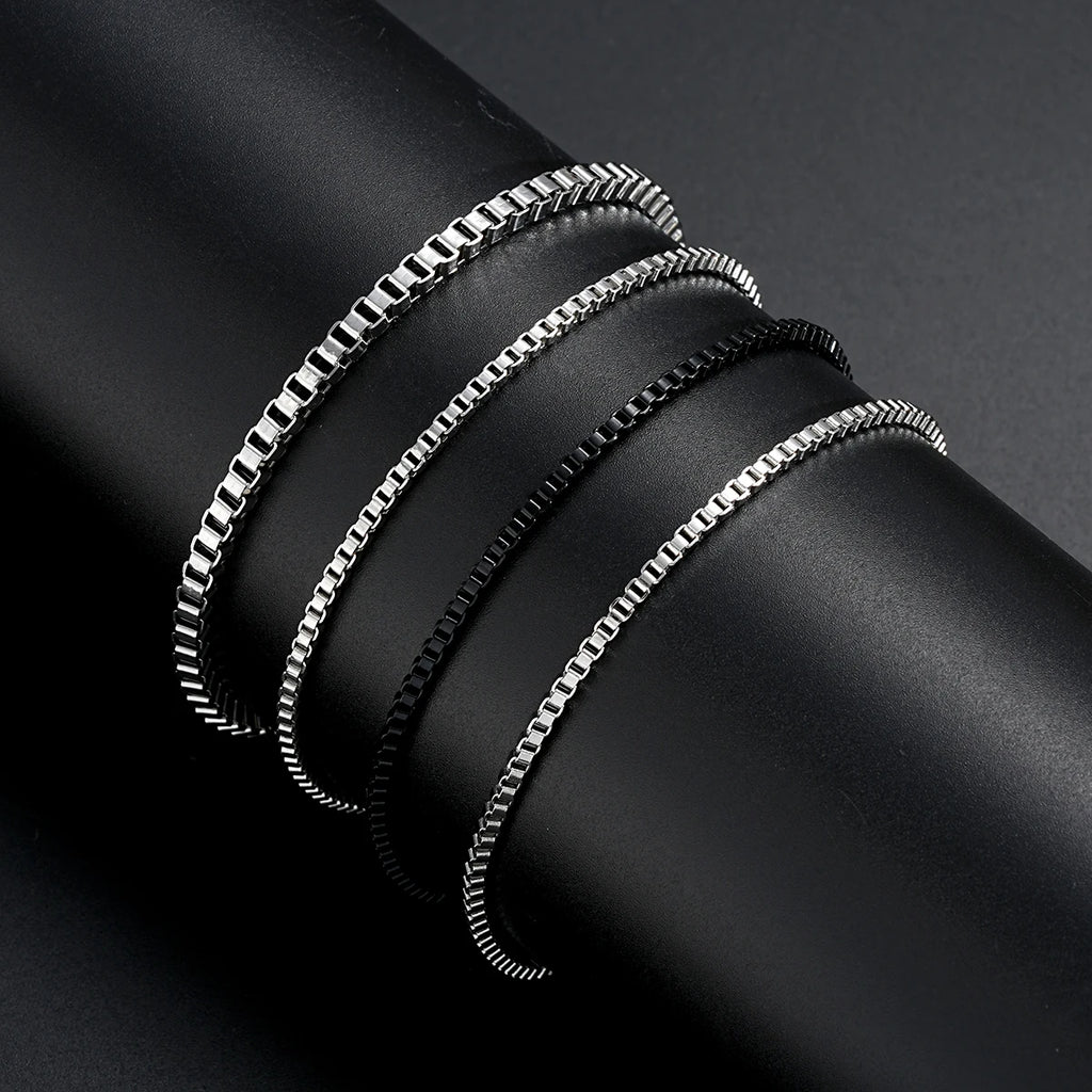 Vintage Silver Chain Bracelet Set