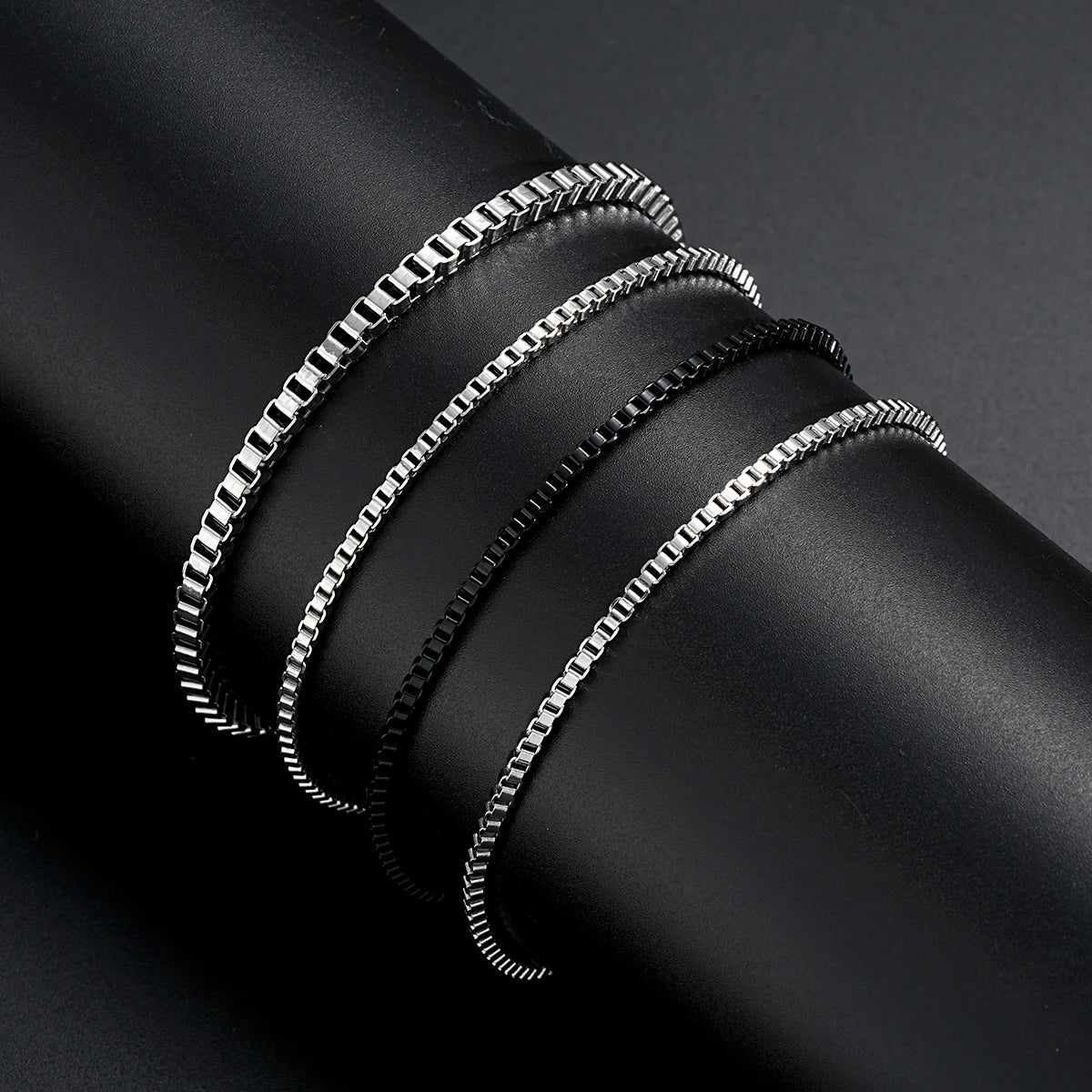 Vintage Silver Chain Bracelet Set