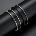 Vintage Silver Chain Bracelet Set
