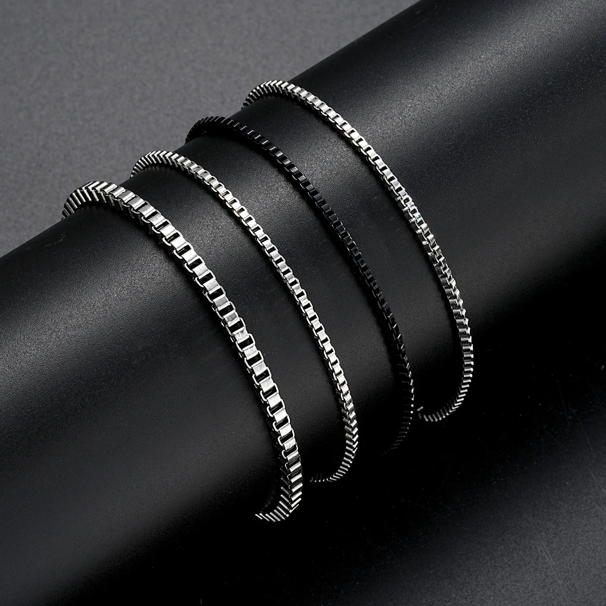 Vintage Silver Chain Bracelet Set