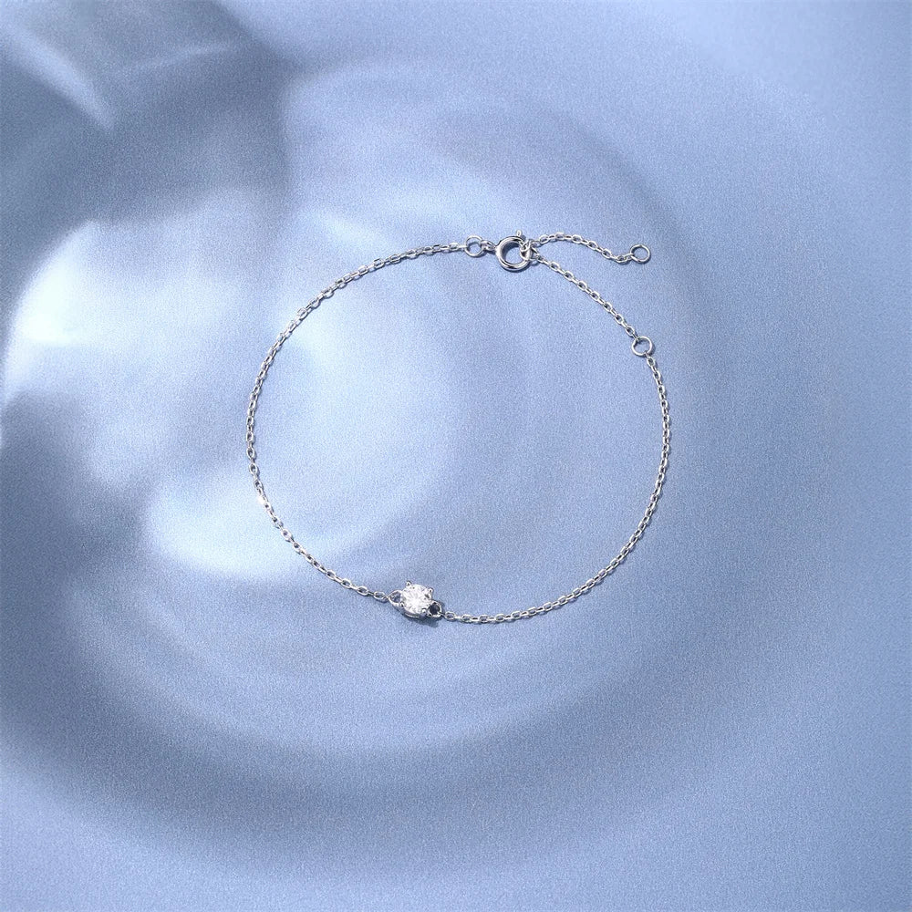 925 Sterling Silver Moissanite Red Rope Bracelet
