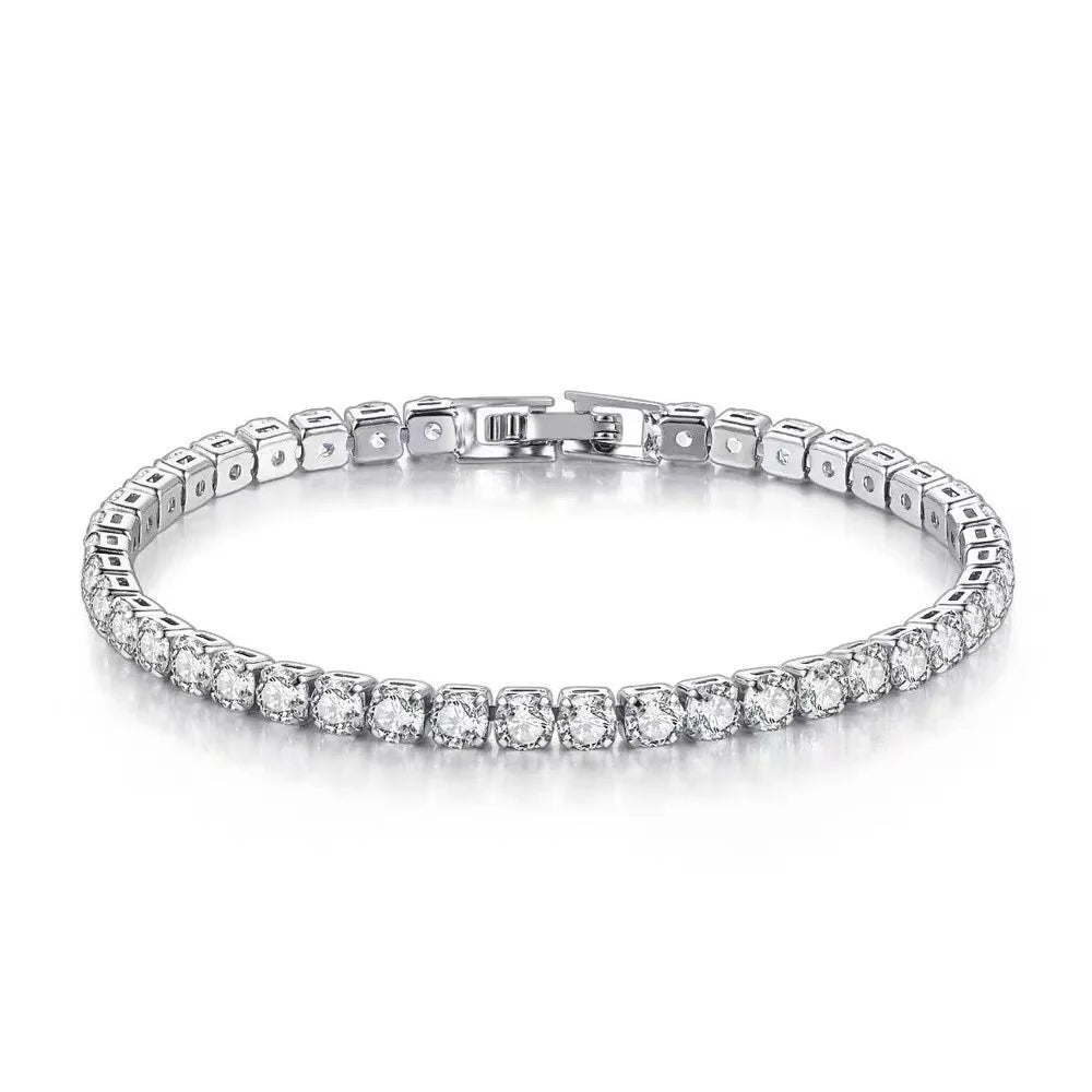 Elegant Moissanite Charm Bracelet / S925 Sterling Silver