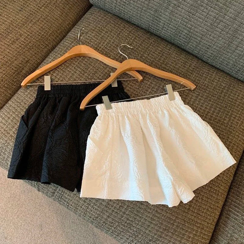 Elastic Waist Jacquard Shorts