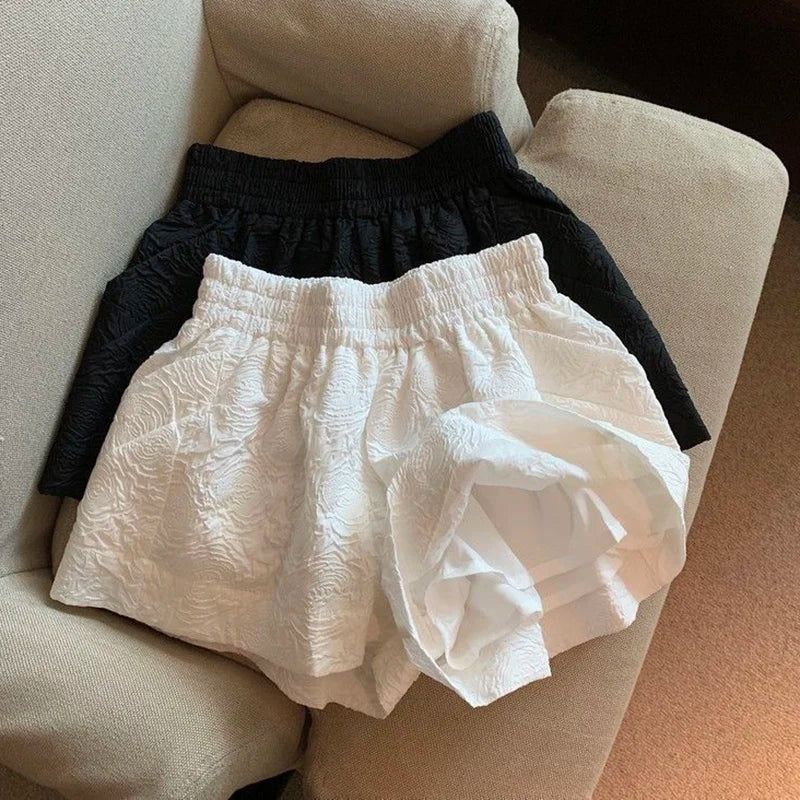 Elastic Waist Jacquard Shorts
