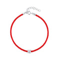 925 Sterling Silver Moissanite Red Rope Bracelet