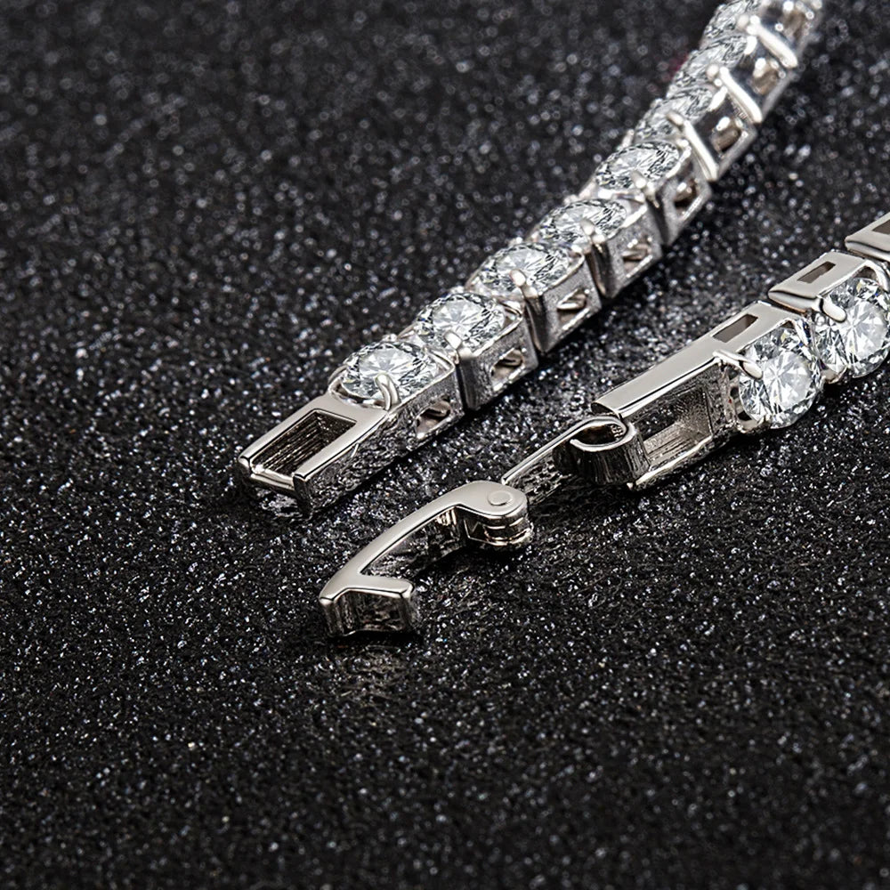 Elegant Moissanite Charm Bracelet / S925 Sterling Silver