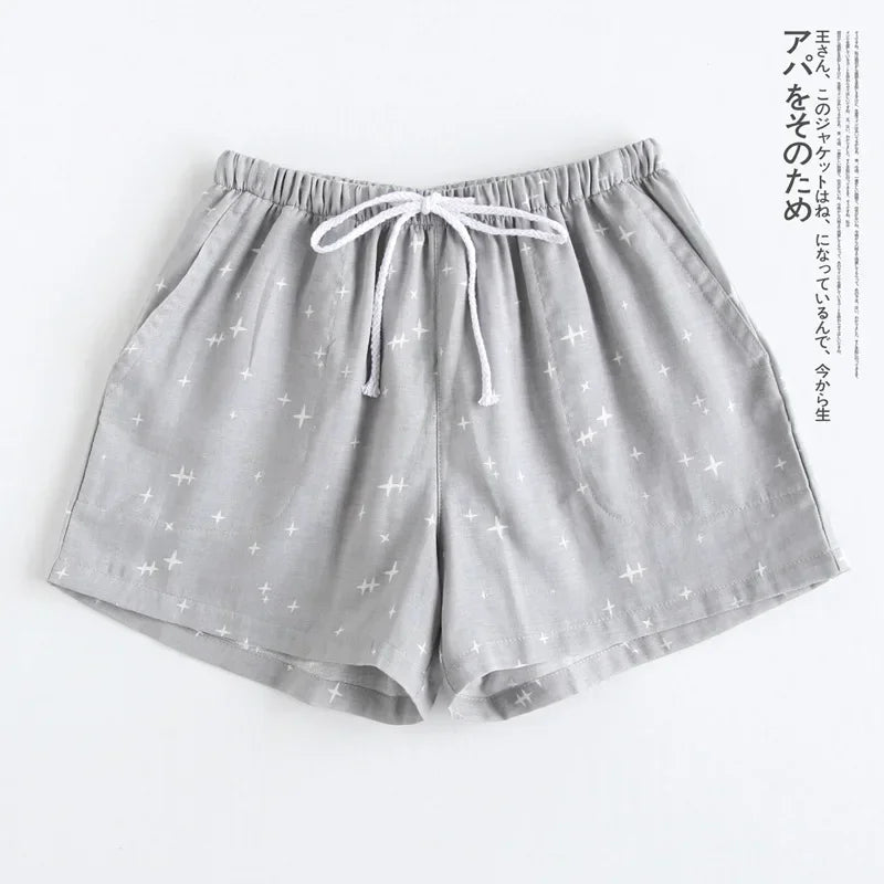 Couples Cotton Gauze Lounge Shorts