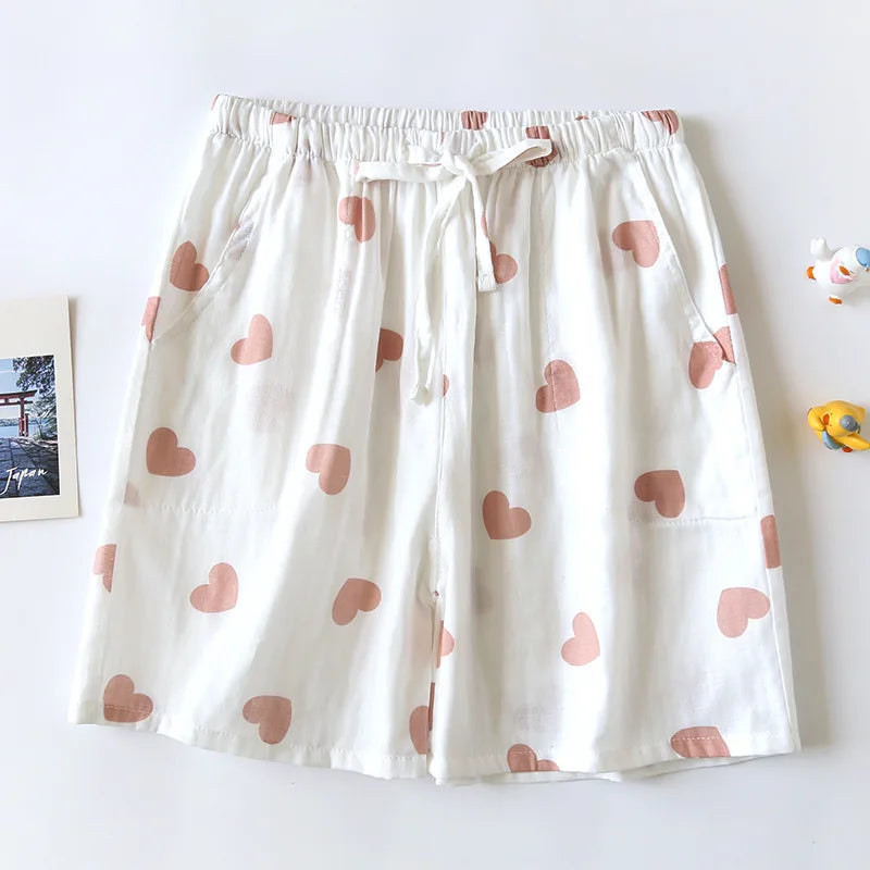 Couples Cotton Gauze Lounge Shorts