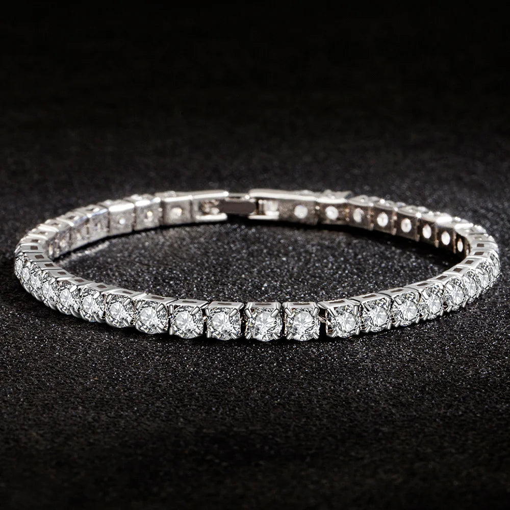 Elegant Moissanite Charm Bracelet / S925 Sterling Silver
