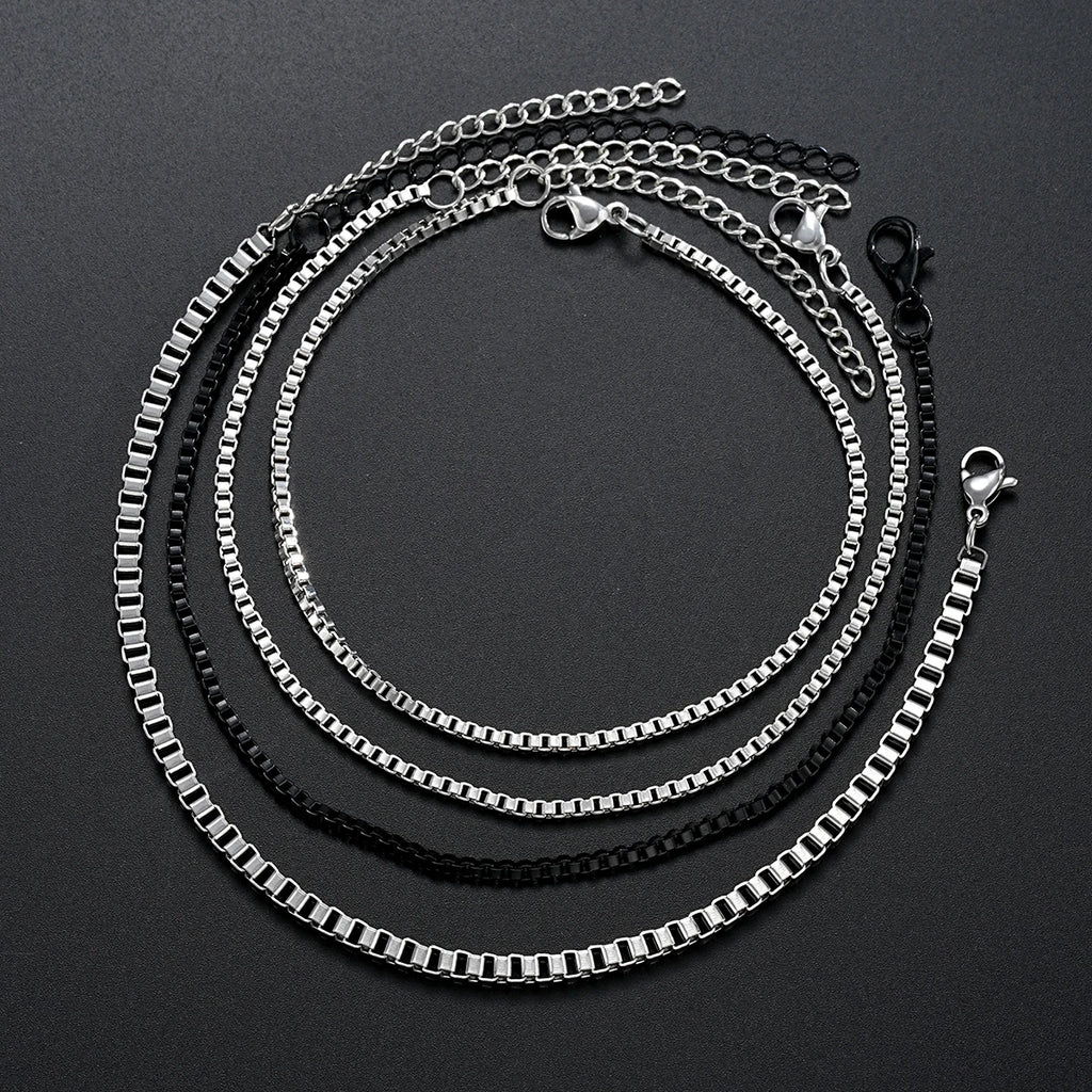 Vintage Silver Chain Bracelet Set